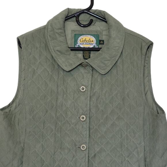 Cabela's Womens Quilted Button Up Vest Size XL/REG Sage‎ Green - Picture 2 of 10